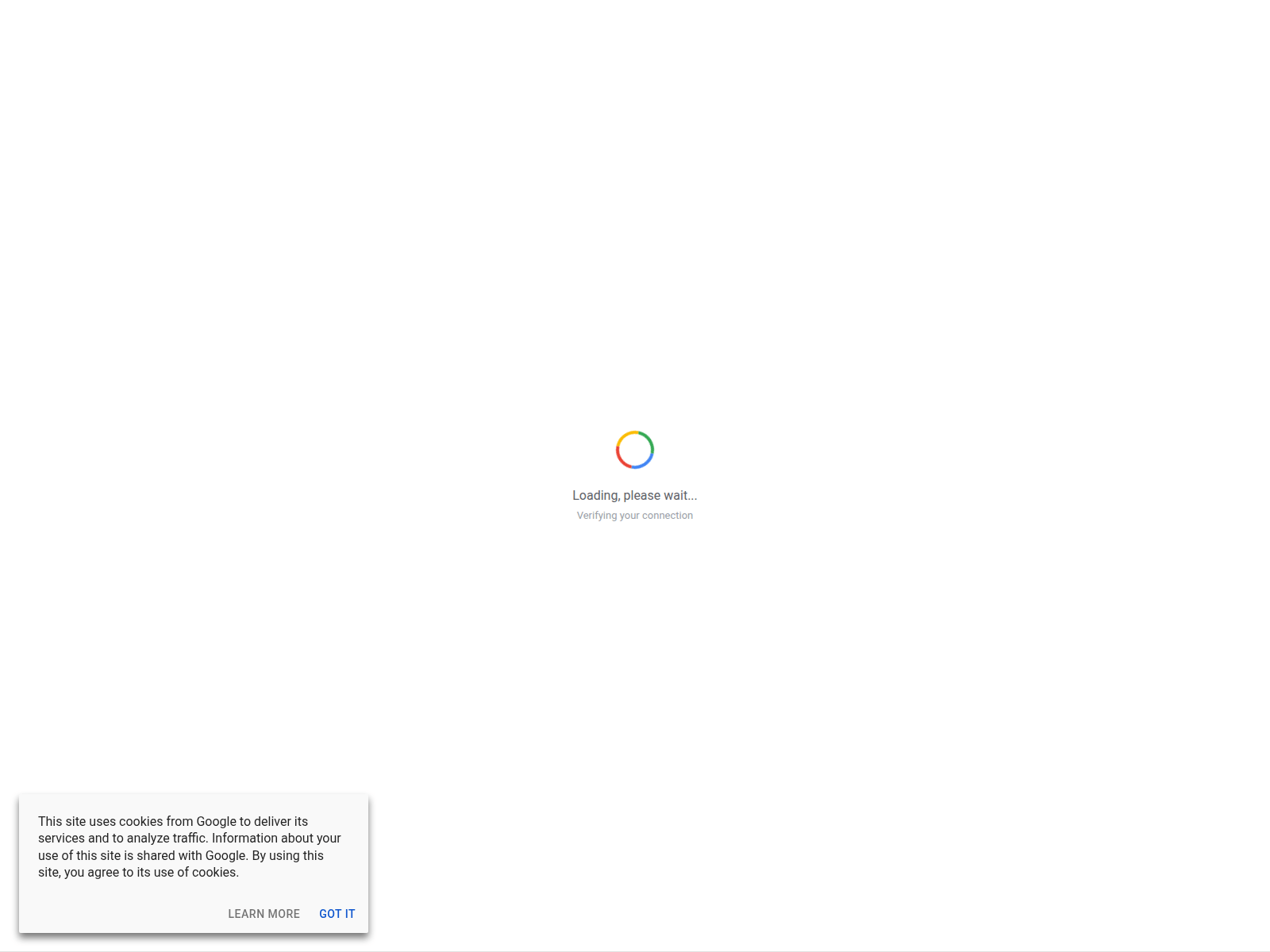 Google Sites cargando el destino incrustado, detenido por un challenge anti-bot